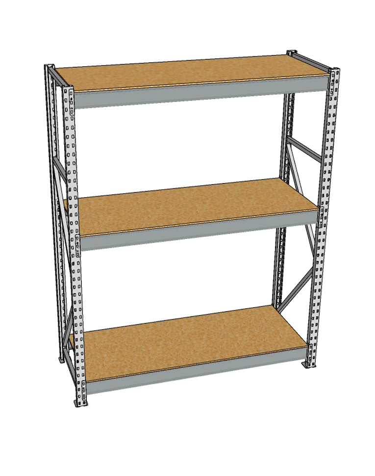 Стеллаж грузовой СГР 2500x1200x800 3 полки (ДСП) купить в Смоленске