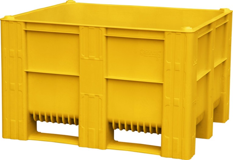 BoxPallet 1200х1000х740 мм сплошной желтый купить в Смоленске