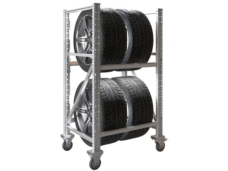 Стеллаж MS PRO 1350/781X606 передвижной для хранения до 4 шин купить в Смоленске