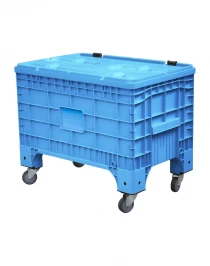 Big Box 1017х636х793 на колёсах, с крышкой, на петлях голубой
