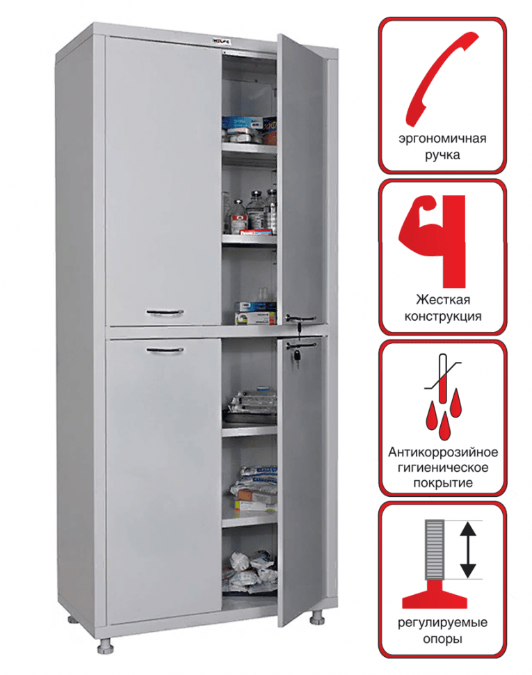 Медицинский шкаф Hilfe МД 2 1780/SS купить в Смоленске