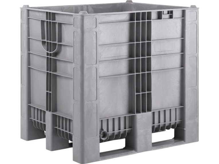 BoxPallet 1200х1000х1140 сплошной, на 3-х полозьях серый купить в Смоленске
