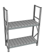 Стеллаж грузовой СГР 3000x900x800 2 полки (металл)