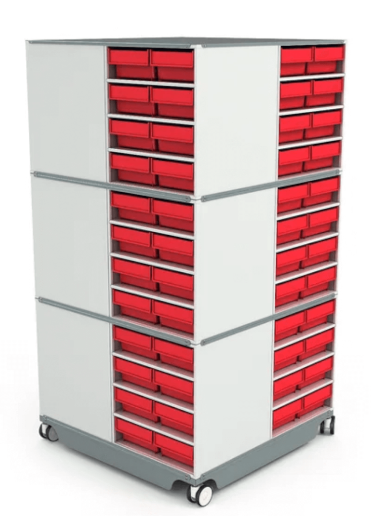 КП-01 Кассетница поворотная с красными ящиками купить в Смоленске