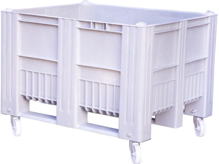 BoxPallet 1200x1000x900 мм сплошной на колесах серый купить в Смоленске