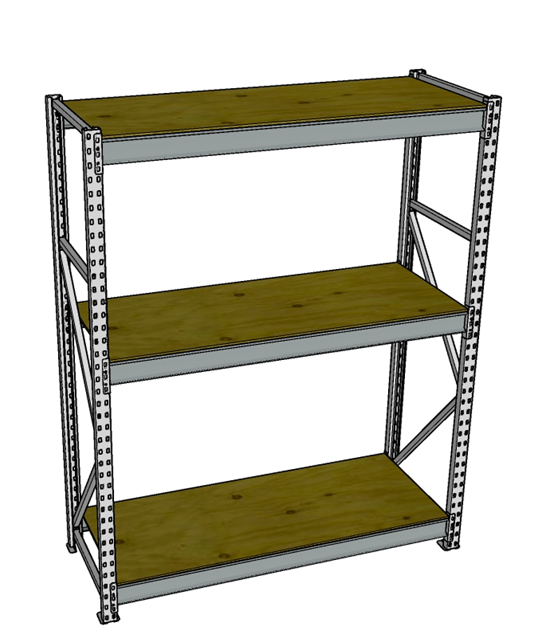 Стеллаж грузовой СГР 2500x1500x600 3 полки (фанера) купить в Смоленске