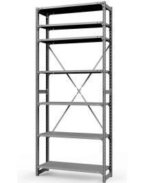 Стеллаж ТСУ 3500x1000x300 7 полок (300 кг, перф) Стеллаж ТСУ 3500x1000x300 7 полок (300 кг, перф)