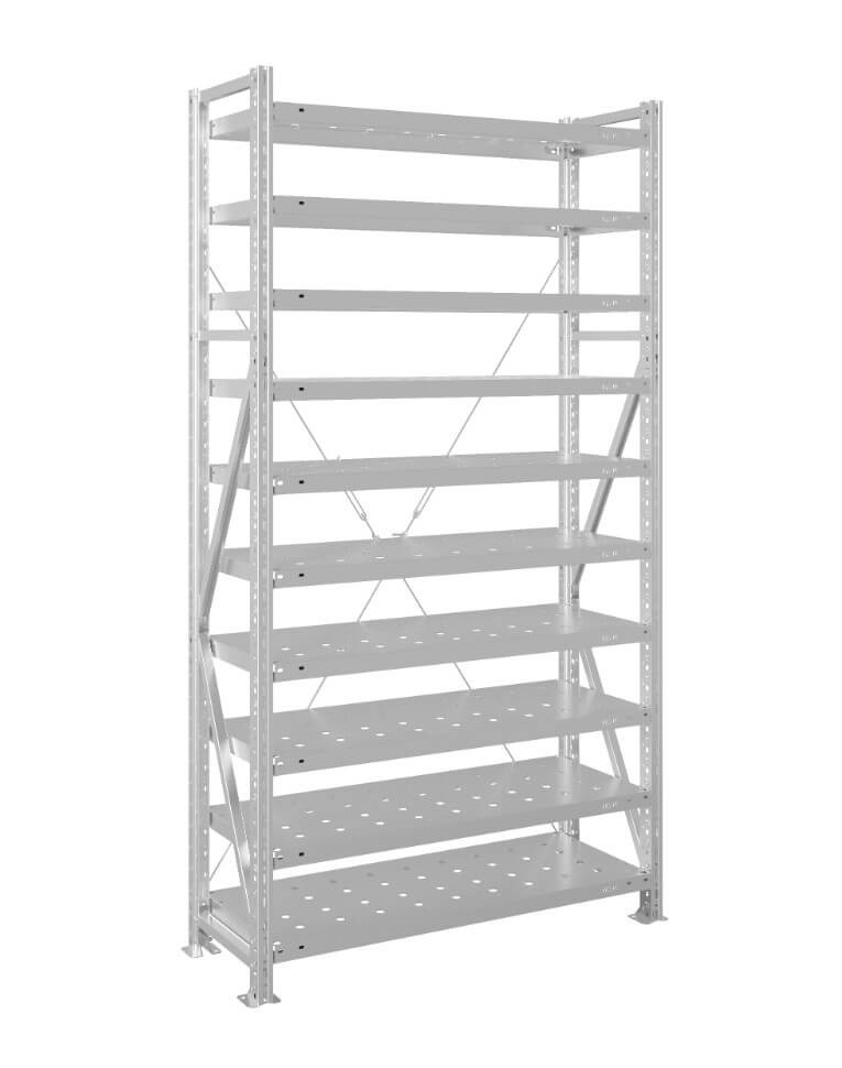 Стеллаж MS U 2500x700x1000 10 полок (350 кг, перф) купить в Смоленске