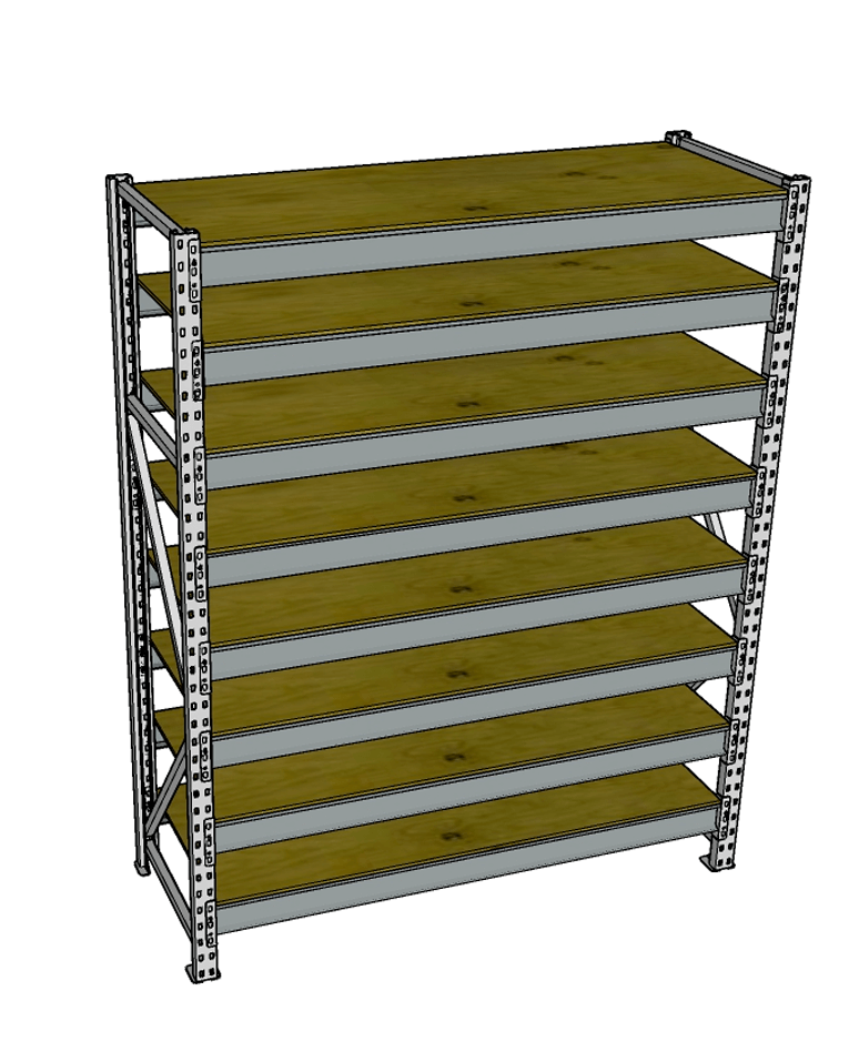 Стеллаж грузовой СГР 3000x1800x400 8 полок (фанера) купить в Смоленске Стеллаж грузовой СГР 3000x1800x400 8 полок (фанера) купить в Смоленске