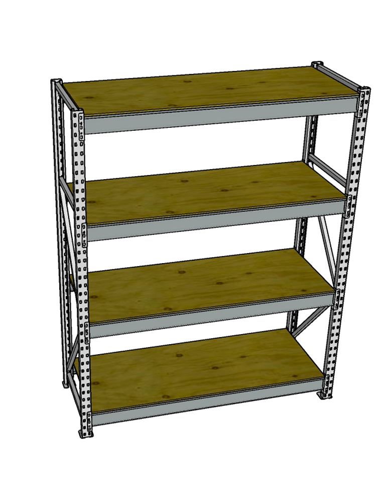 Стеллаж грузовой СГР 3000x1800x800 4 полки (фанера) купить в Смоленске Стеллаж грузовой СГР 3000x1800x800 4 полки (фанера) купить в Смоленске