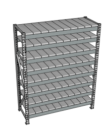 Стеллаж грузовой СГР 2000x1800x1000 8 полок (металл)