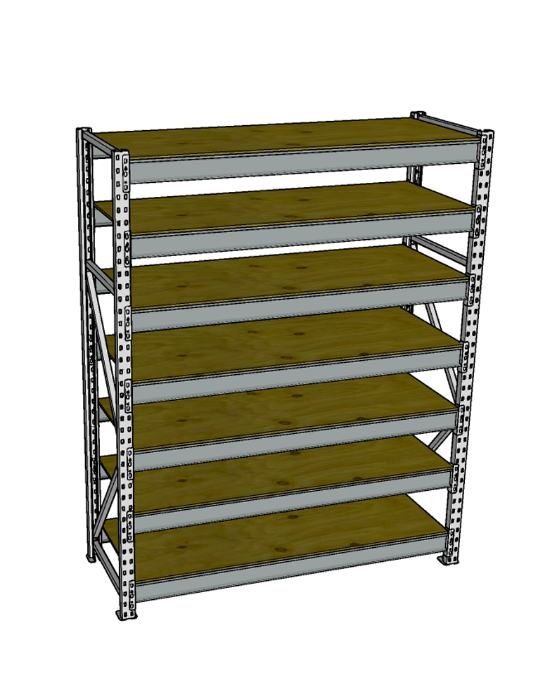 Стеллаж грузовой СГР 2000x900x800 7 полок (фанера) купить в Смоленске Стеллаж грузовой СГР 2000x900x800 7 полок (фанера) купить в Смоленске