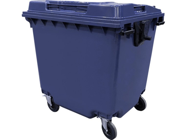 Мусорный контейнер 1 100л. на колёсах цв. синий купить в Смоленске