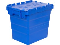 Ящик 400х300х356 сплошной, с крышкой синий