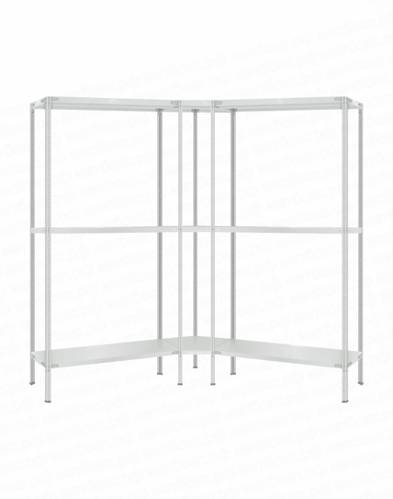 Стеллаж угловой 2000х1500х1500 (3 яруса глубиной 300мм) купить в Смоленске Стеллаж угловой 2000х1500х1500 (3 яруса глубиной 300мм) купить в Смоленске