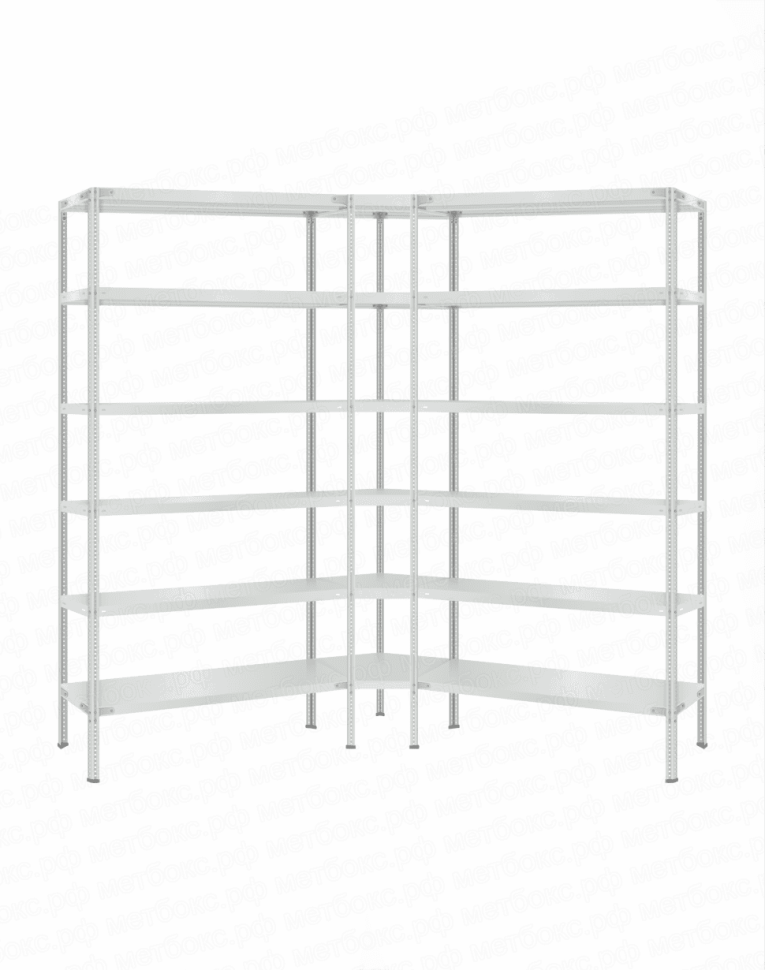 Стеллаж угловой 2000х1500х1500 (6 ярусов глубиной 300мм) купить в Смоленске