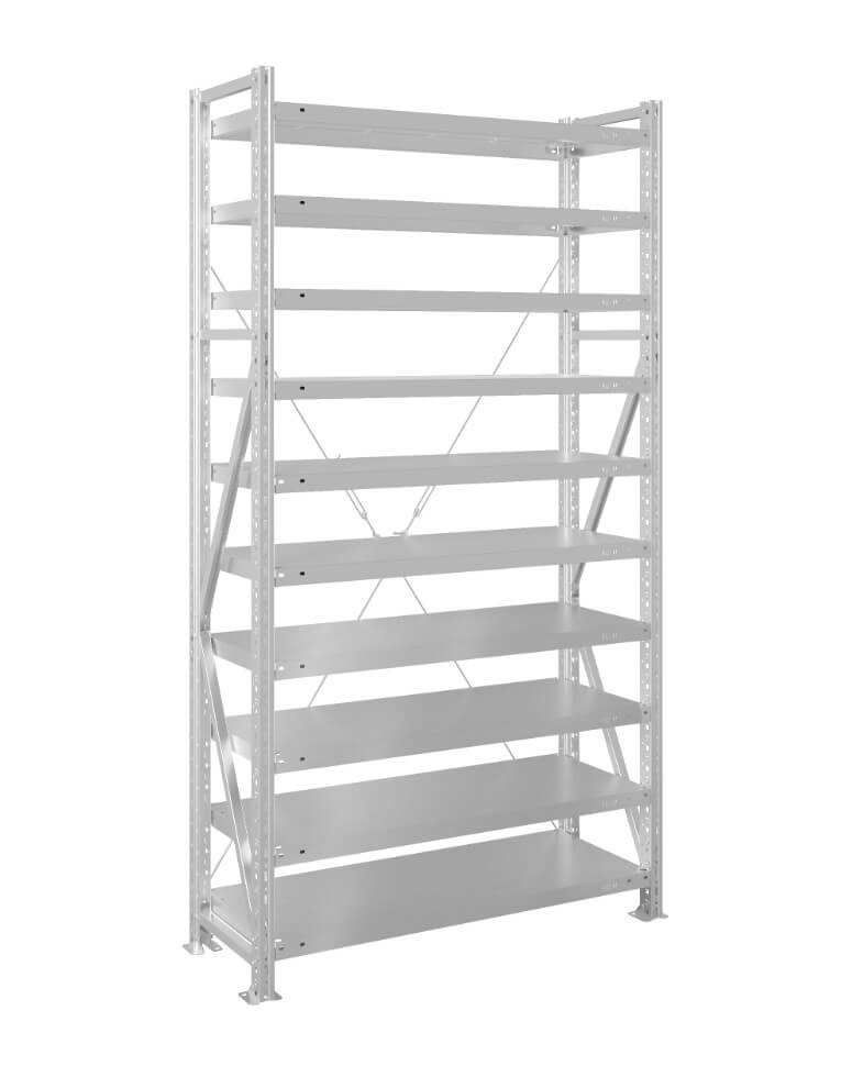 Стеллаж MS U 2500x700x300 10 полок (200 кг, металл) купить в Смоленске