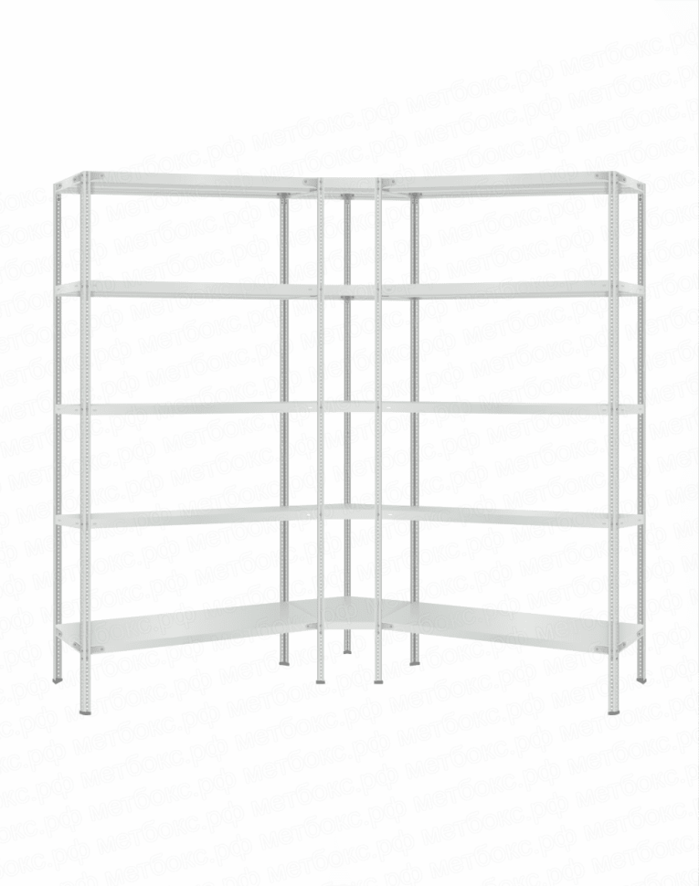 Стеллаж угловой 2000х1600х1600 (5 ярусов глубиной 400мм) купить в Смоленске Стеллаж угловой 2000х1600х1600 (5 ярусов глубиной 400мм) купить в Смоленске