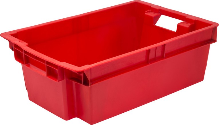 Ящик 600х400х200 сплошной с гладким дном, вес 1,7 кг красный купить в Смоленске Ящик 600х400х200 сплошной с гладким дном, вес 1,7 кг красный купить в Смоленске