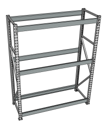 Стеллаж грузовой СГР 2000x900x800 3 полки (без настила)