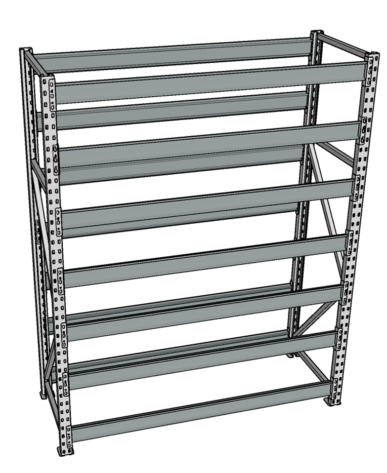 Стеллаж грузовой СГР 2000x1200x600 7 полок (без настила) купить в Смоленске
