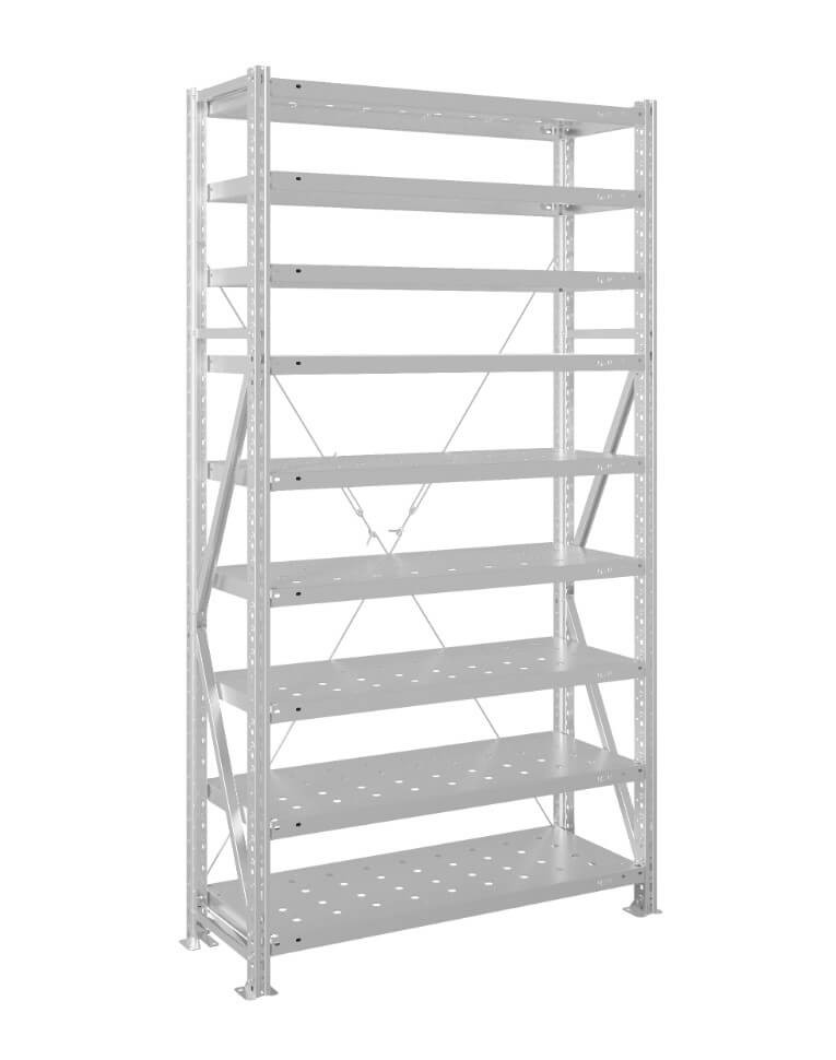 Стеллаж MS U 2500x700x1000 9 полок (300 кг, перф) купить в Смоленске