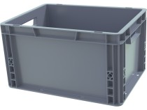 Ящик 400х300х270 сплошной, усиленное дно, цв. серый