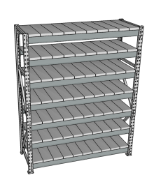 Стеллаж грузовой СГР 2500x1200x800 7 полок (металл)