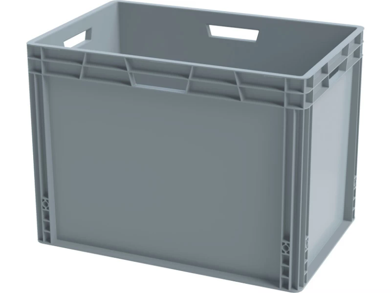 Ящик 600х400х440 cплошной, усиленное дно, цв. серый купить в Смоленске