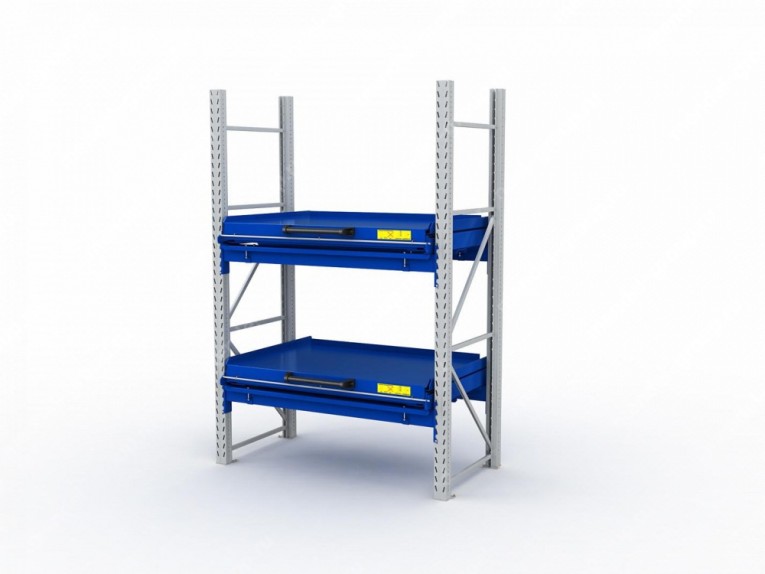 Стеллаж с выкатными платформами S-HEAVY 1000/1300 (2 яруса хранения) купить в Смоленске