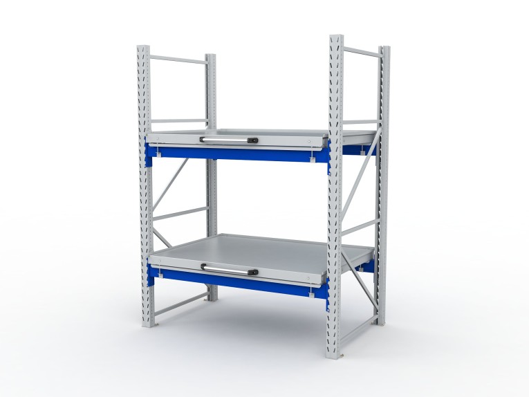 Стеллаж с выкатными платформами S-HEAVY 1000/1300 (2 яруса хранения) купить в Смоленске