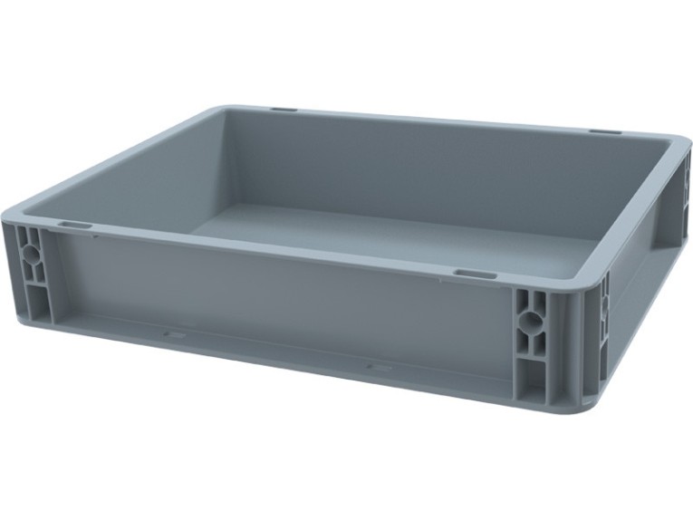 Ящик 600х400х75 сплошной, усиленное дно, цв. серый купить в Смоленске