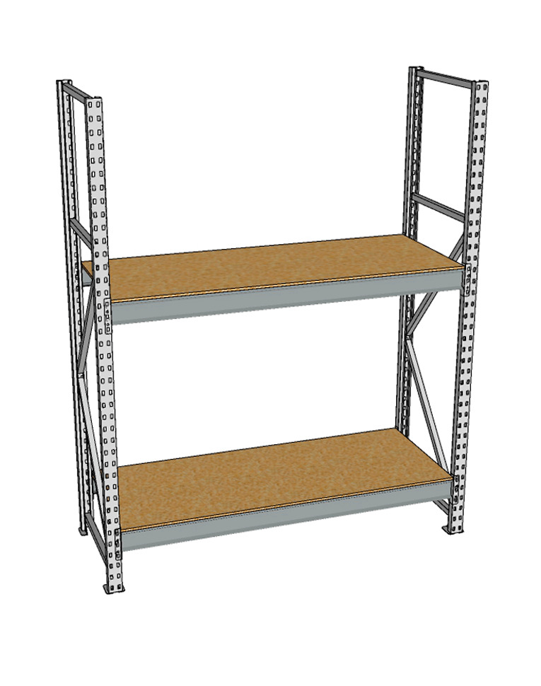 Стеллаж грузовой СГР 2500x1800x600 2 полки (ДСП) купить в Смоленске