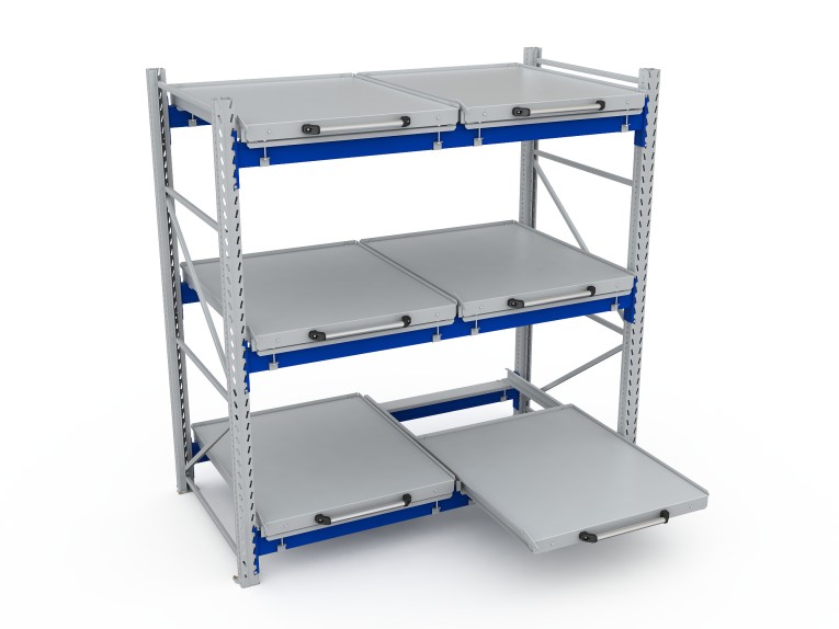 Стеллаж с выкатными платформами S-HEAVY 500 (3 яруса хранения) купить в Смоленске