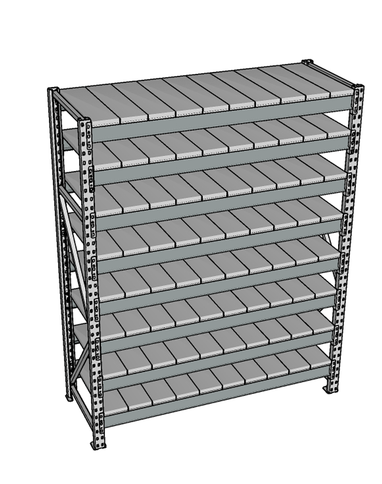 Стеллаж грузовой СГР 2500x900x600 8 полок (металл) купить в Смоленске