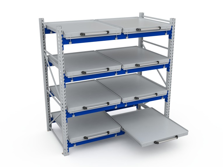 Стеллаж с выкатными платформами S-HEAVY 500 (4 яруса хранения) купить в Смоленске